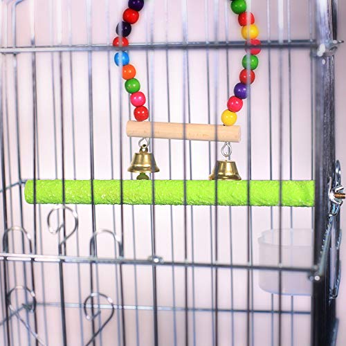 [Australia] - 2Pack Bird Parrot Cage Perch Sand-Surface Stand Toy Molar Wood Stick Platform Grinding Branch for Macaw African Greys Budgies Cockatoo Parakeet Cockatiel Conure Lovebirds L-2Pack 