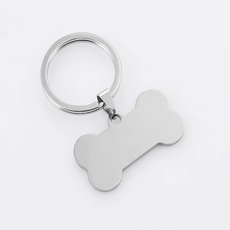 TSJ Pet ID Tags 10 Pack Stainless Steel Silver Stamping Blanks with Hole Metal Puppy Tags 1.5" x 0.7" Bone Metal Charms Sliver - PawsPlanet Australia
