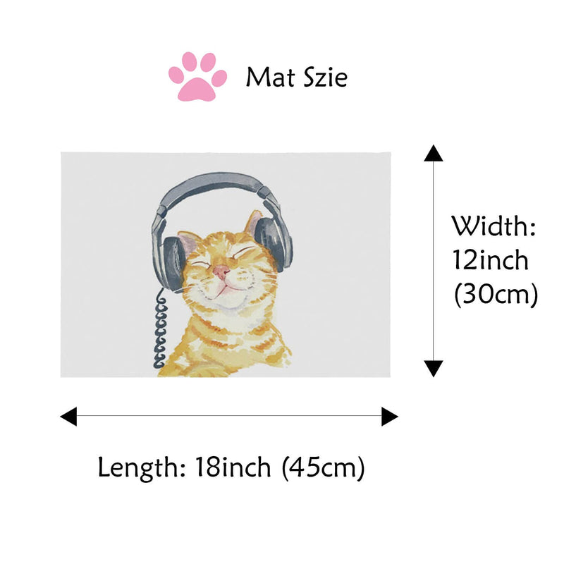 AzjioLi Cat Food-Mat Pet-Placemat for Food and Water - Waterproof Pet Feeding Mat and Non-Slip Pet Bowl Mat with Cute Cat Pattern AMusic - PawsPlanet Australia