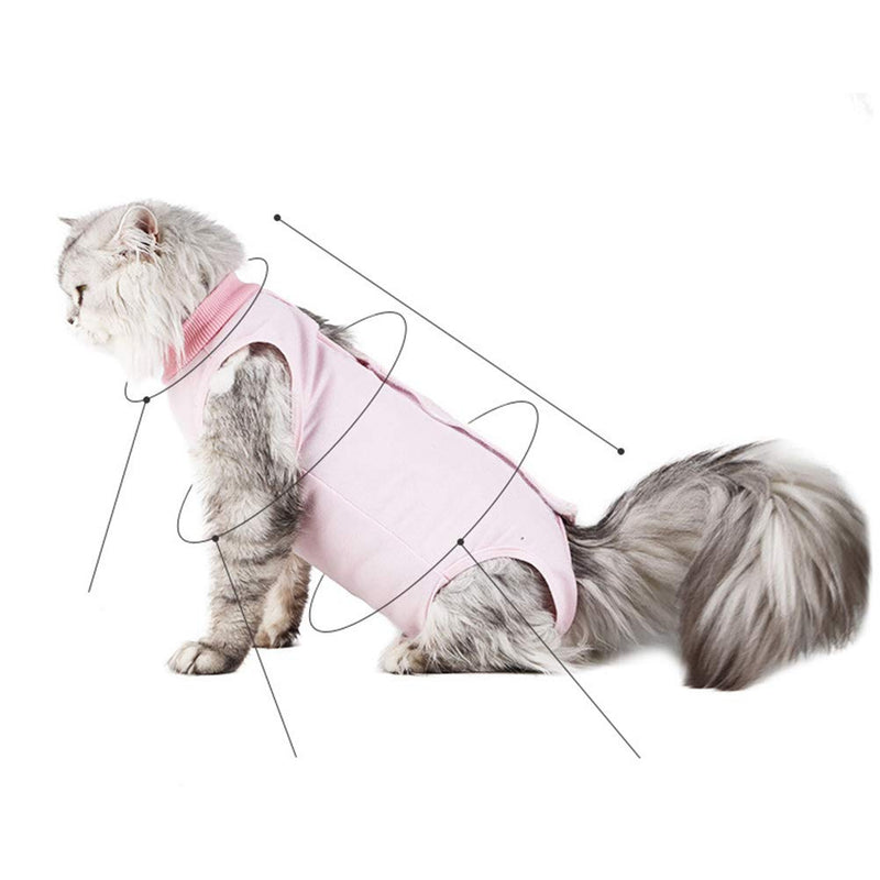 POPETPOP Recovery Suit Sterilization Care Wipe Medicine Prevent Licking After Surgery Wear Weaning and Warm Recovery Cloth Suit for Cats Dogs Pets - Length Approx. 28cm (Pink) - PawsPlanet Australia