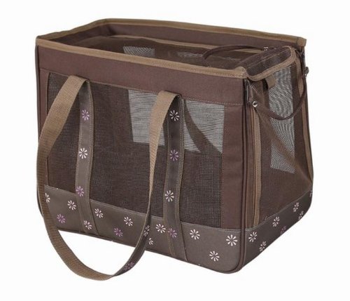 [Australia] - PET LIFE 'Surround View' Posh Collapsible Fashion Designer Pet Dog Carrier, Medium, Mud Brown 