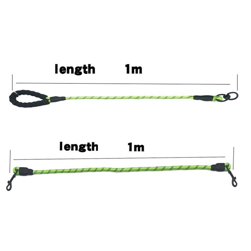 2-way dog leash, nylon, tangle-free, reflective, double dog leash, shock-absorbing, bungee double leash coupling, for 2 large to medium dogs on one leash, 360° rotatable - PawsPlanet Australia