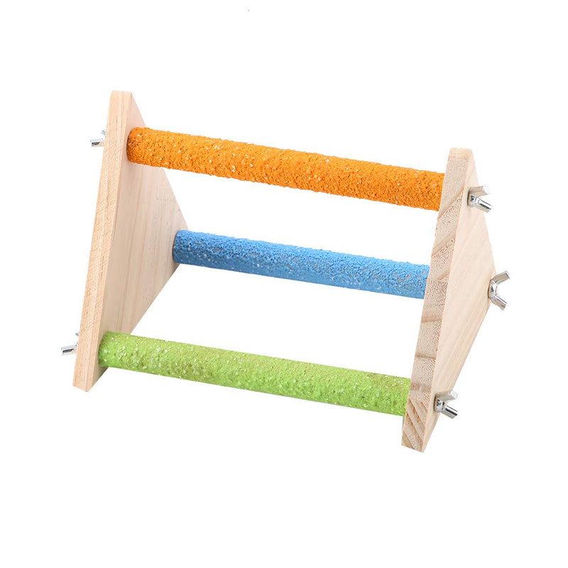 Duokon Natural Wooden Perch Wood Platform Stand Swing Toy Branch Cage Accessory for Birds Parrot Training(Triangle Type) Triangle Type - PawsPlanet Australia