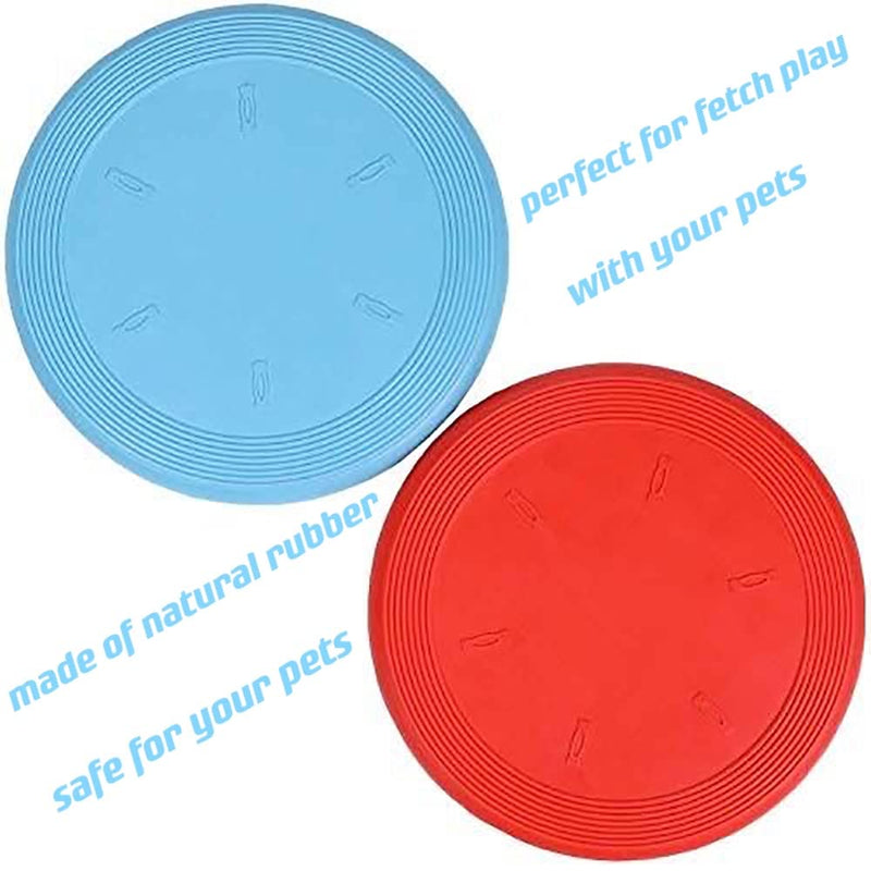 Dog Flyer Toy, Dog Flying Disc, Pack of 2,(Red+Blue)19CM - PawsPlanet Australia