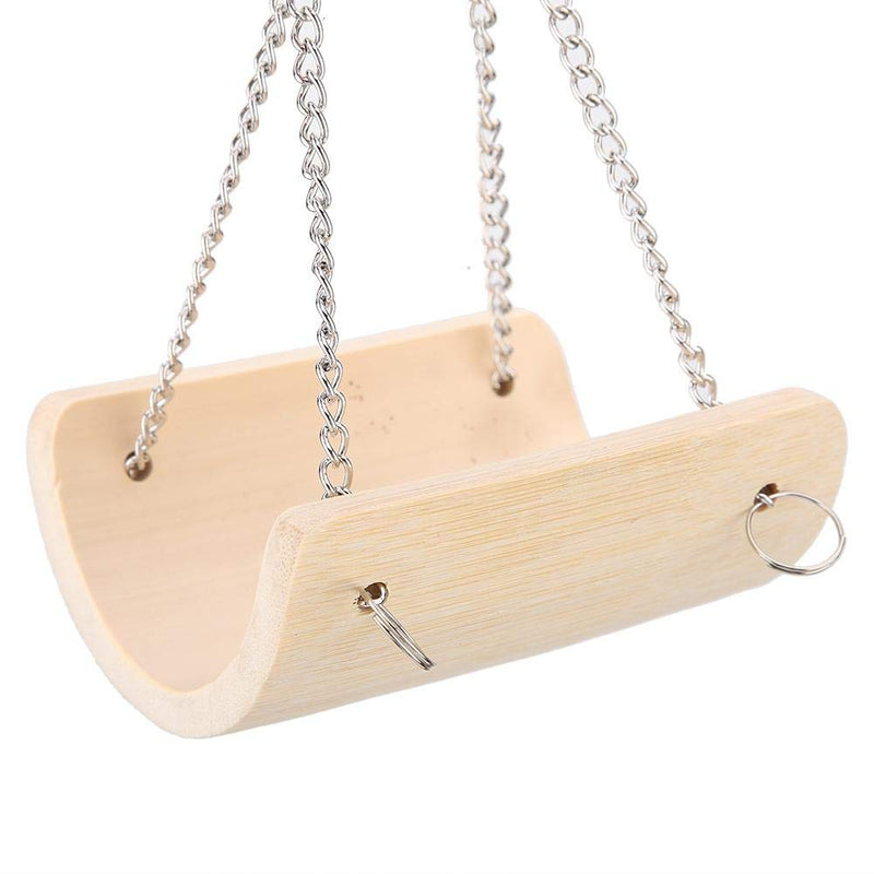 Junluck Hamster Swing, Anti-slip Cage Toys Nontoxic Curved Shape Cage Toy, Wood Swing for Small Animals - PawsPlanet Australia