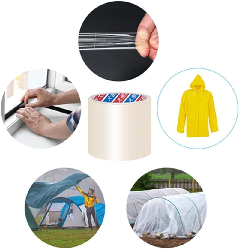 Loopunk Tent Repair Tape, Waterproof Tent Repair Tape, Greenhouse film thickening film transparent strong adhesive tape, Heavy Duty Patch for Gazebo(5cm x 10m) - PawsPlanet Australia