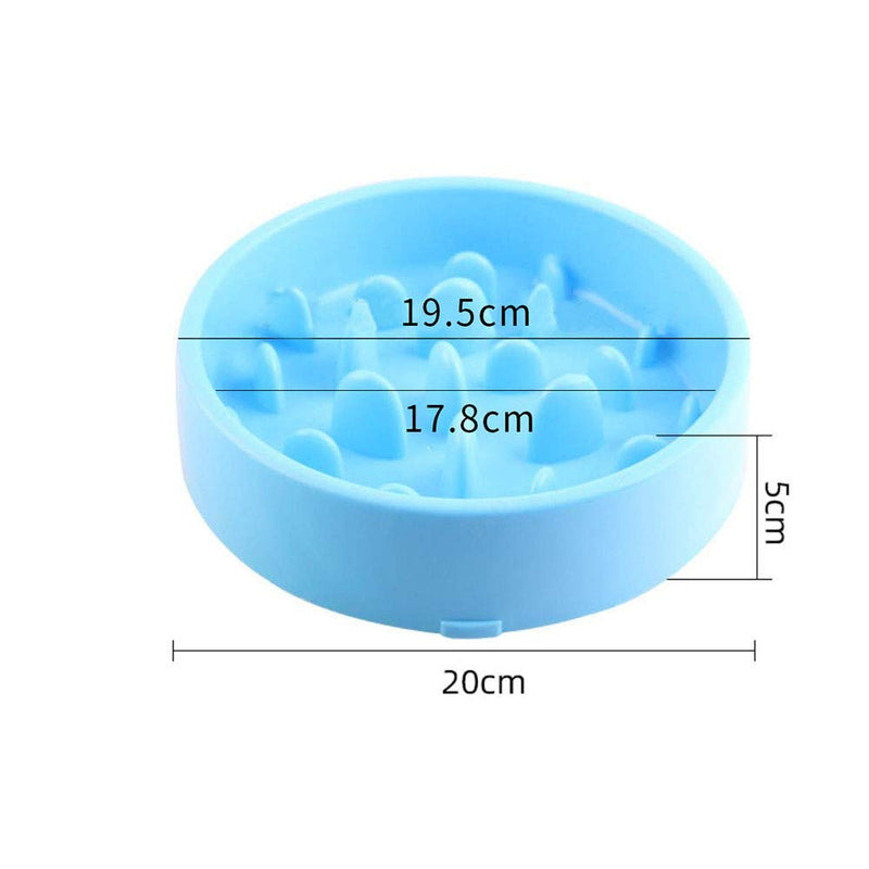 JH Dog Bowl Slow Feeder Large 500ml Healthy Eating Pet Interactive Feeder with Anti-Skid Non-Slip Grip Base to Reduce Overeating Bloating Vomiting Obesity for Wet Dry Raw Food and Water (Blue) - PawsPlanet Australia