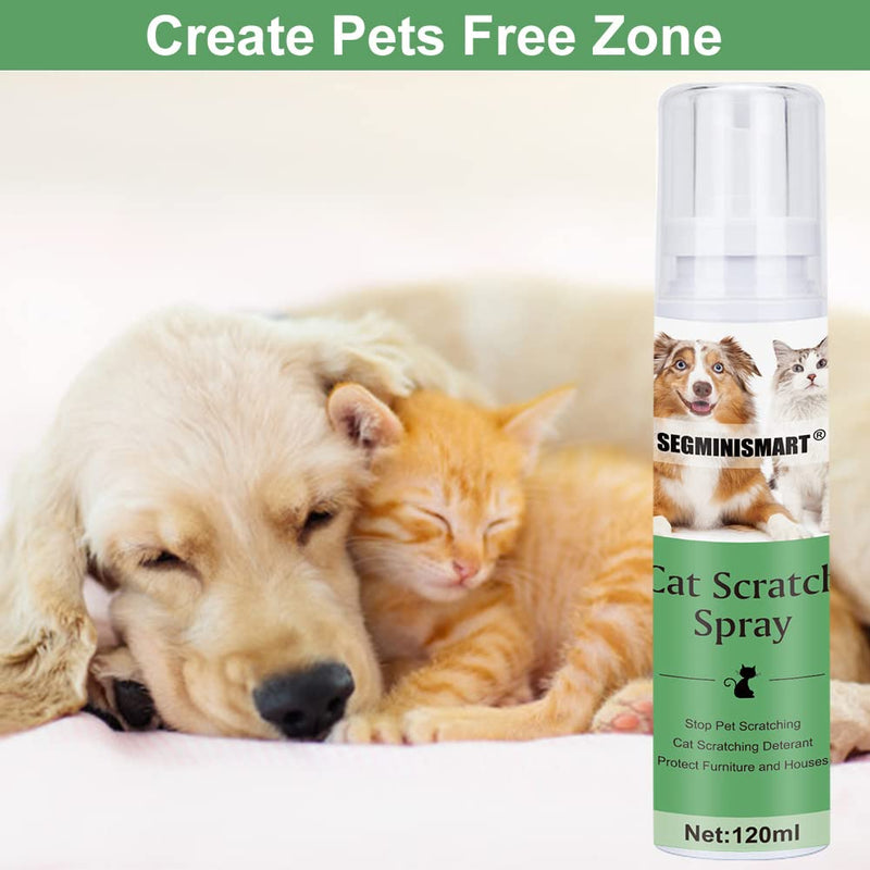 SEGMINISMART Cat Scratch Deterrent Spray, Anti Cat Scratching Spray, Cat Scratching Training Spray, Anti Scratch Cat Repellent Spray, Furniture Protection 120 ml (Pack of 1) Green - PawsPlanet Australia