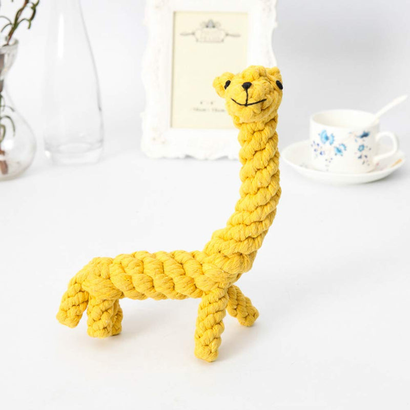 POPETPOP Pet Dog Cotton Giraffe Rope Toys Interactive Chew Play Toys Dog Molar Teeth Cleaning Toys - PawsPlanet Australia