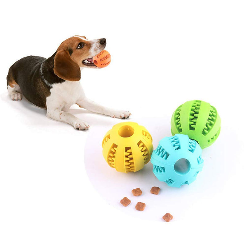 dingdang Interactive Dog Cat Pet Molar Treat Toy Ball for Tooth Cleaning,Bite Resistant Rubber Chew Ball IQ Training Ball Puzzle Toys for Pet Dogs Puppy Cat (5 cm, Red) 5 cm - PawsPlanet Australia