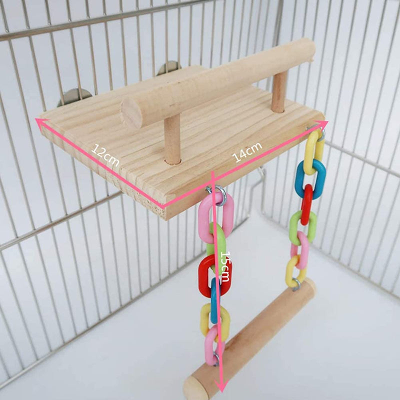 TeTupGa Bird Perches Cage Toys Parrot Wooden Platform Play Gyms Exercise Stands With Acrylic Wood Swing Ferris Wheel Chewing For Animals Green Cheeks, Baby Lovebird, Chinchilla, Hamster Budgie - PawsPlanet Australia