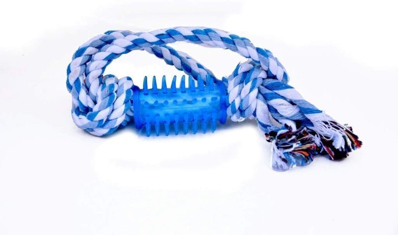 PETS EMPIRE Rubber Cotton Braided Rope Toys Dental Health Teeth Cleaning for Dog Biting (Colour May Vary) - Pack of 9 - PawsPlanet Australia