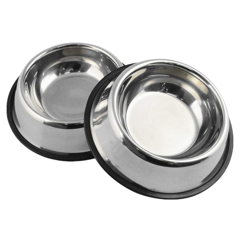 2 Pack Non-slip Stainless Steel Cat Bowls, Cat Feeding Bowls, Cat Plate Bowls With Rubber Bases, Pet Feeder Bowls And Water Bowls-7 inches S-7 inch - PawsPlanet Australia