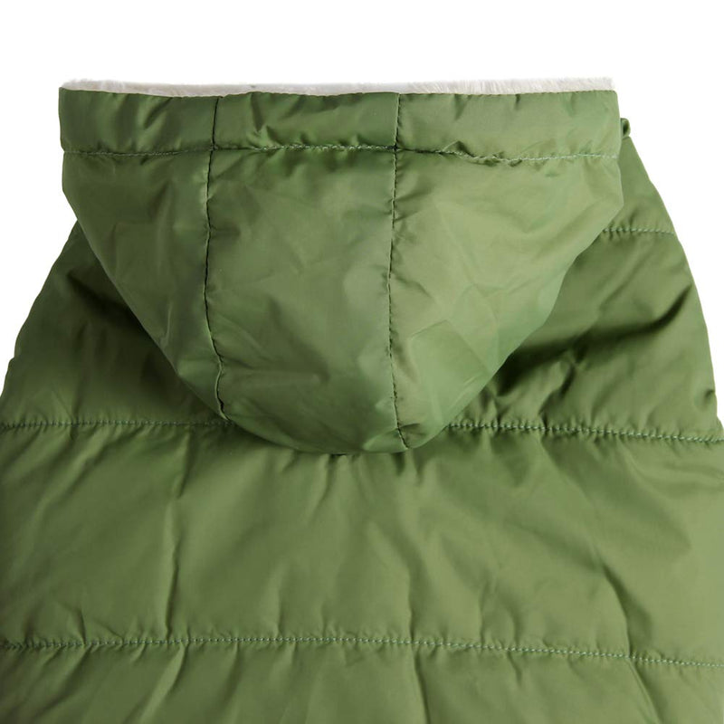 Vecomfy Fleece Lining Extra Warm Dog Hoodie in Winter,Small Dog Jacket Puppy Coats with Hooded Green XS X-Small (Pack of 1) - PawsPlanet Australia