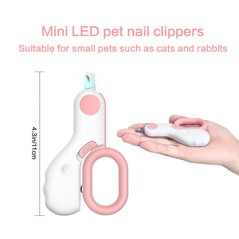 Xanwudu Pet Nail Clippers, with LED Lights, Avoid Excessive Cutting, Professional Beauty Care Tools, Suitable for Small Pets Such as Cats and Rabbits - PawsPlanet Australia