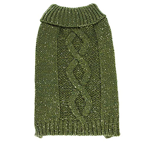 Apetian Dog Sweater Cold Weather Coats Winter Dog Apparel Dog Knitwear Clothing (L, SH004-Green) Large - PawsPlanet Australia