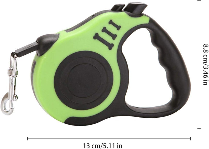 Retractable dog leash, extendable dog leash, dog leash for dogs, 5 m, long dog leash, retractable leash for dogs, non-slip soft rubber handle, tangle-free extendable for small medium dogs-green - PawsPlanet Australia