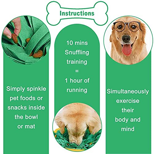 SZCLIMAX Pet Snuffle Mat for Dogs Large, 2IN1 Slow Eating Nosework Feeding Mat, Interactive Toys Encourages Natural Foraging Skills, Dog Cat Treat Dispenser - PawsPlanet Australia