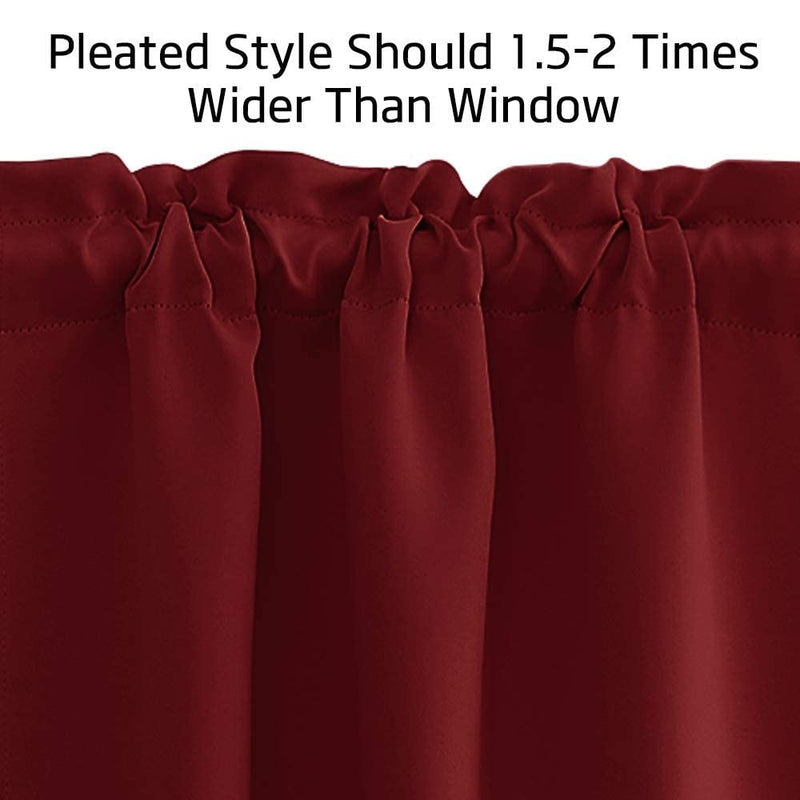 NICETOWN Window Blackout Valance Curtains - Christams Decoration Rod Pocket Tailored Tier/Valance/Cafe Curtains for Kitchen (1 Pair, W29 x L36 Inches, Burgundy Red) - PawsPlanet Australia
