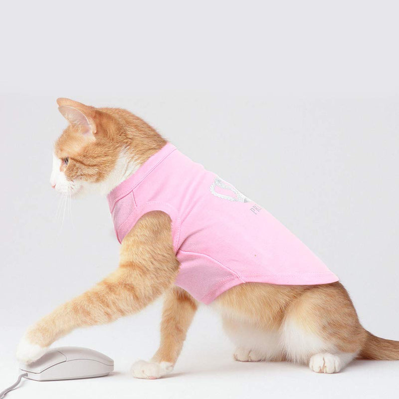 EXPAWLORER Prince Fashion Pet T-Shirt Small Dog Cat Vest Clothes Puppy Costumes for Chihuahua Yorkshire Terrier X-Small Light Pink - PawsPlanet Australia