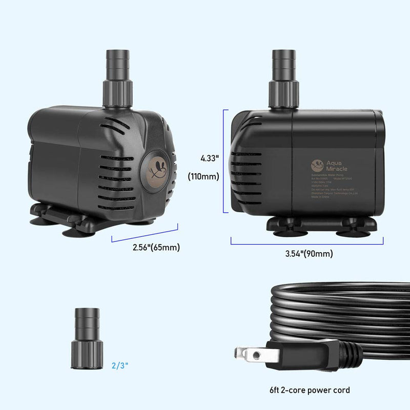 [Australia] - AquaMiracle 230-1160 GPH Submersible Water Pump for Aquarium, Fountain Pump, Fish Tank Pump, Pond Pump, Waterfall Pump, Statuary Pump, Water Feature Pump, hydroponics Pump 230GPH (900LPH) 