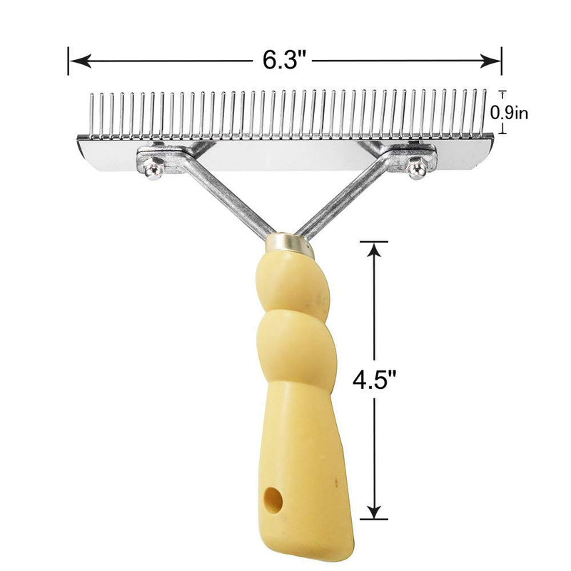 ASOCEA Dog Cat Rake Comb Pet Grooming Brush Deshedding Tool Pet Hair Remover Undercoat Rake Ideal for Medium and Long-Haired Cats and Dogs - PawsPlanet Australia