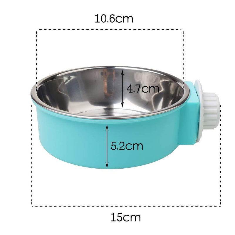 nuoshen 2 Pcs Pet Crate Bowls, 2-in-1 Dog Hanging Bowl Removable Cage Water Bowls for Small Animals - PawsPlanet Australia