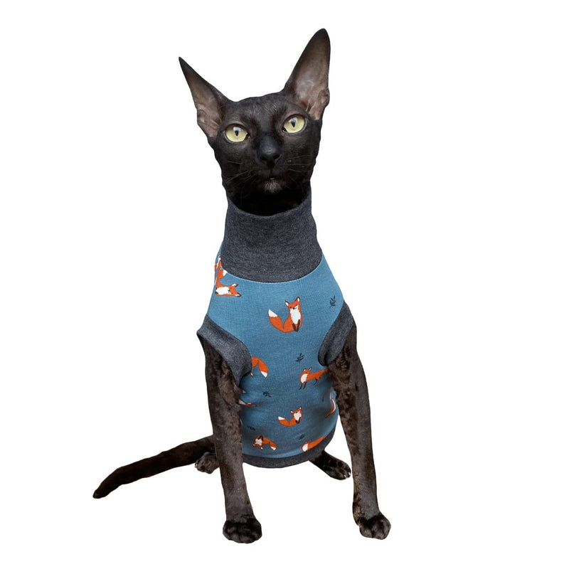 Kotomoda Sphynx Cat's turtleneck FOXES Naked Cat Hairless Cat Clothes (XS) XS - PawsPlanet Australia