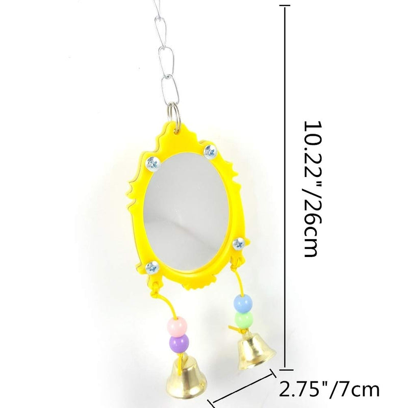 [Australia] - Wontee 2Pcs Bird Rope Swing Acrylic Mirror Toy with Bells for Parrot Parakeet Budgie Cockatiel Lovebird Finch African Grey Cotton Rope Swing+Mirror 