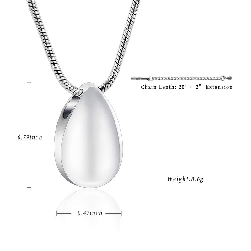 [Australia] - memorial jewelry Teardrop Stainless Steel Cremation Urn Necklace Pendant with Fill Kit Ashes Jewelry 