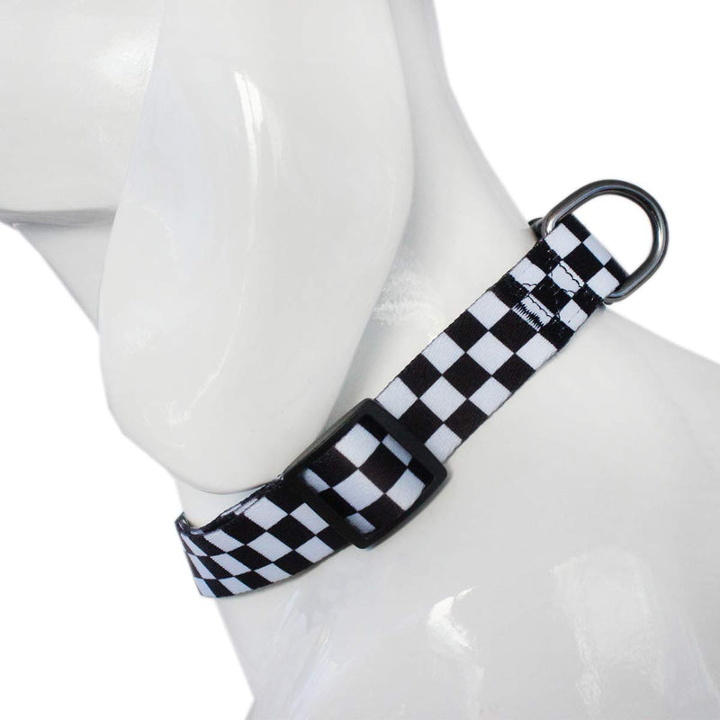 [Australia] - QQPETS Dog Collar Personalized Adjustable Basic Collars Soft Comfortable for Puppy Small Medium Large Dogs or Cats Outdoor Training Walking Running Black and White Pattern 