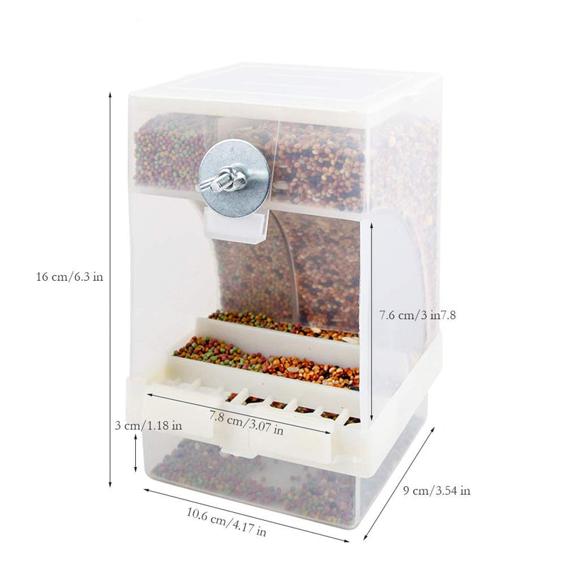 Automatic Bird Feeder No Mess for Cage Inside Birds Stuff Cage Accessories Seed Food Container for Small Brids Cockatiel Budgerigar Macaw Finch Budgie Parakeet Conure Canary Parrots Lovebird - PawsPlanet Australia