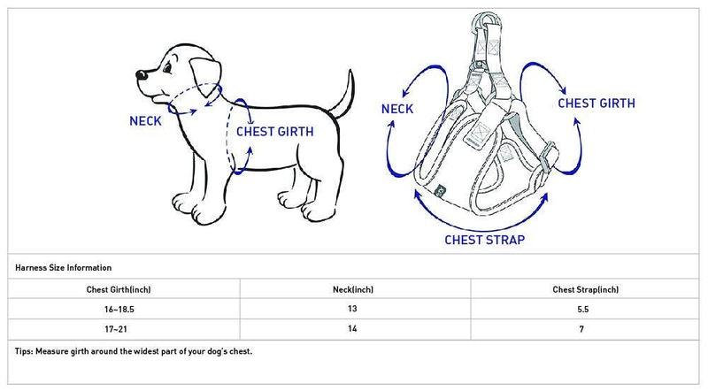 [Australia] - Blueberry Pet Harnesses for Small dogs Classic Solid Padded Dog Harness Vest Orange Fusion 14" Neck * 17-21" Chest 