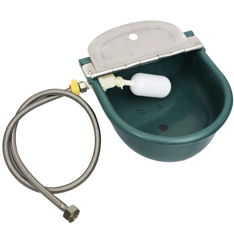 YOUMU Automatic Water Bowl Plastic Livestock Waterer for Horse Cattle Goat Sheep Dog，Farm Grade Sheep Water Trough Bowl (with Drainage Hole & 39.37 inch Pipe) - PawsPlanet Australia