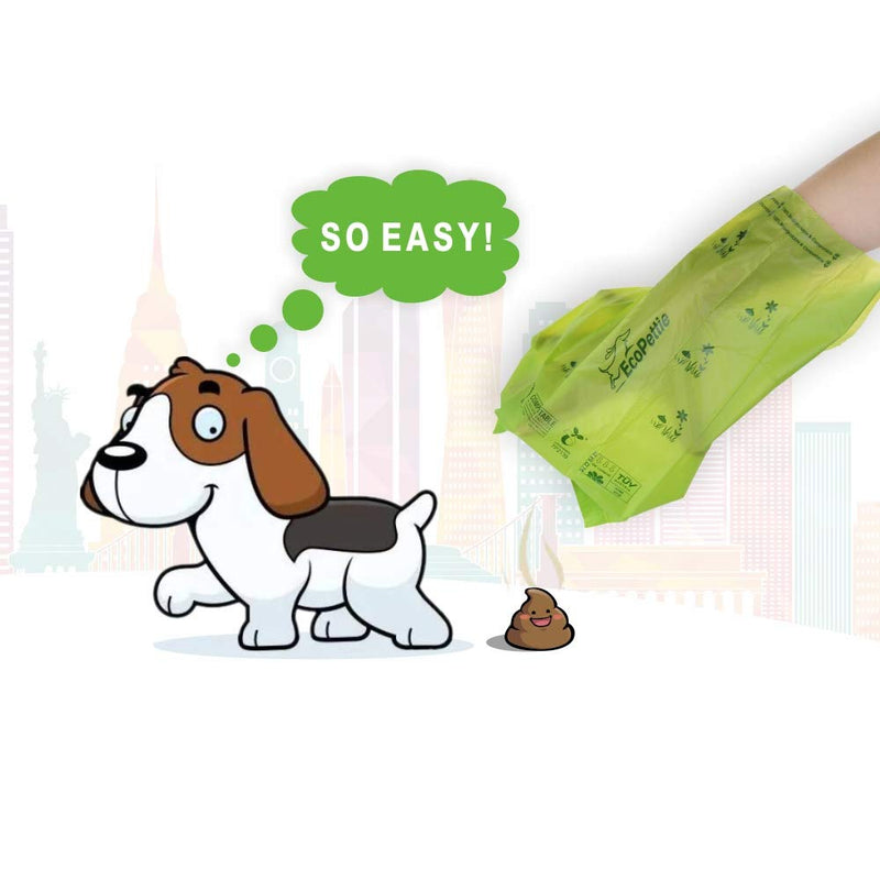 [Australia] - EcoPettie Pet Waste Bags Biodegradable 8 Rolls per Box 96 pcs Extra Large Super Thick Leak Proof-ASTM D6400 and OK-Compost Certified as 100% Biodegradable,Organic Compostable Dog Poop Bags 