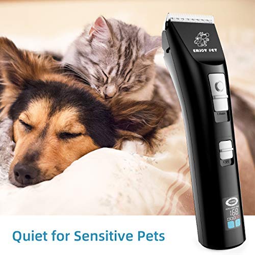 ENJOY PET Dog Grooming Clippers kit for Pets with 12V High Low Noise for Thick Heavy Coats Quiet Plug-in Pet Trimmer Electric Professional Hair Clippers for Dogs Cats Pets with 4 Comb - PawsPlanet Australia
