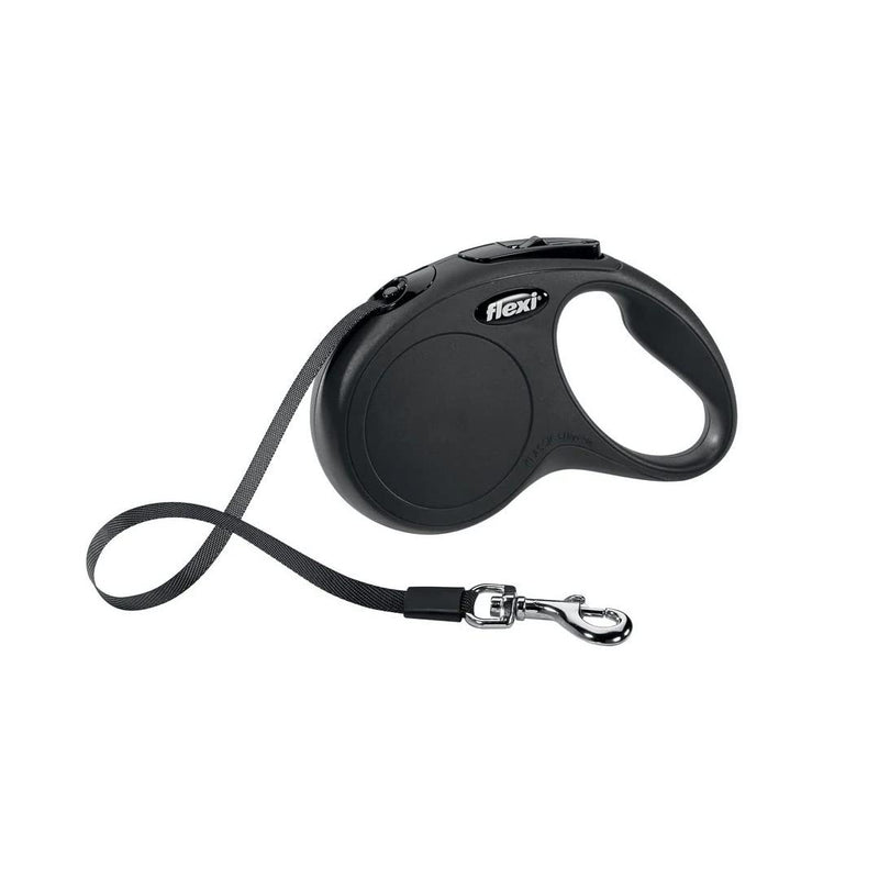 flexi roll leash New Classic M strap 5 m black for dogs up to max. 25 kg - PawsPlanet Australia