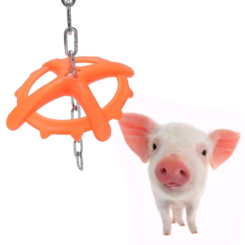 Weiyiroty With Long Metal Chain Plastic Bite Toy, High-Strength Veterinary Toy, Hollow Bite Plate Design for Pig Piglets - PawsPlanet Australia