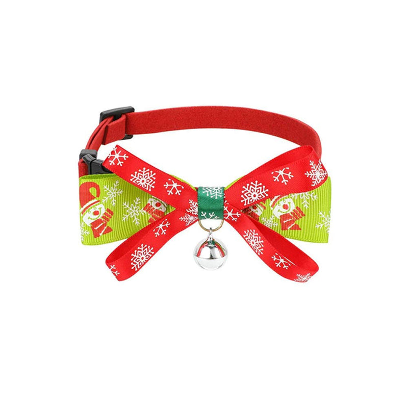 CHENGZI Christmas Dog Cat Collar,Adjustable Xmas Pet Collar with Double-deck Bowtie,for Small Dog Cat,2 PACK - PawsPlanet Australia