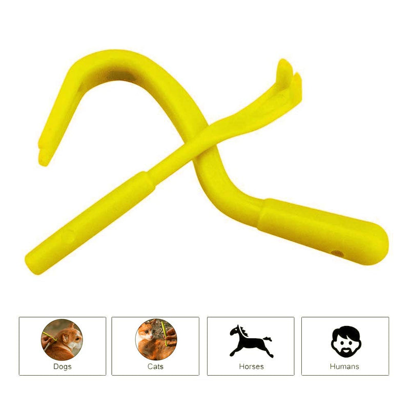 JUHONNZ Tick Remover Tool,5 Pair Tick Removal Tools for Dogs Cats Horses Sheep and Humans Yellow Tick Removers for Pets - PawsPlanet Australia
