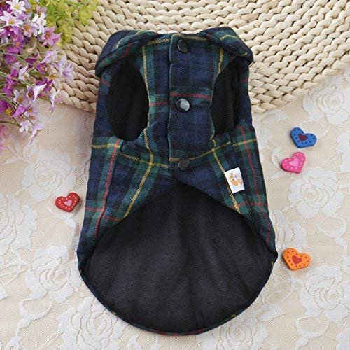 [Australia] - BBEART Pet Clothes, England Plaid Double Layer Flannel T-Shirt Autumn Winter Warm Dog Clothes for Small or Medium Pet Dogs Clothing Chihuahua Yorkshire Poodle Apparel Costumes M Green 