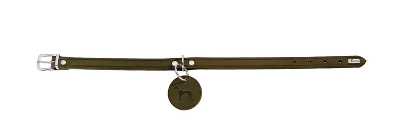 HUNTER Collar Aalborg, 32 67293 Soft genuine cow leather, olive - PawsPlanet Australia