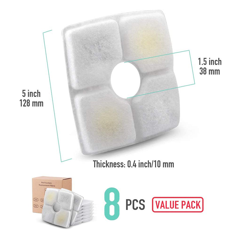 NOVEMBER SPRING 4 Packs Filters for Square Cat Water Fountains, Pet Fountain Replacement Filters with Resin and Active Carbon for Automatic Flower Water Dispenser Drinking Fountain Replacement Filters 4 Pack - PawsPlanet Australia