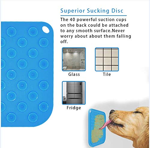 OTIME Lick Mat for Dogs with Suction Cups Dog Slow Feeder Dog Lick Mat Pet Mat Anxiety Relief Dog Cat Training Licking Mat for Food, Yogurt, Peanut, Butter (1pc Blue) - PawsPlanet Australia