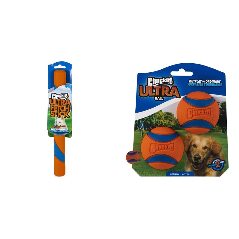 Chuckit! Ultra Fetch Stick Outdoor Dog Toys Medium & Ultra Ball, Medium (Pack of 2) - PawsPlanet Australia
