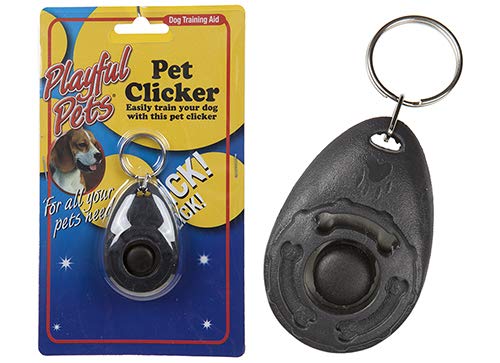 PMS DOG TRAINING CLICKER ON KEY RING ON SLIDE ON CARD - PawsPlanet Australia