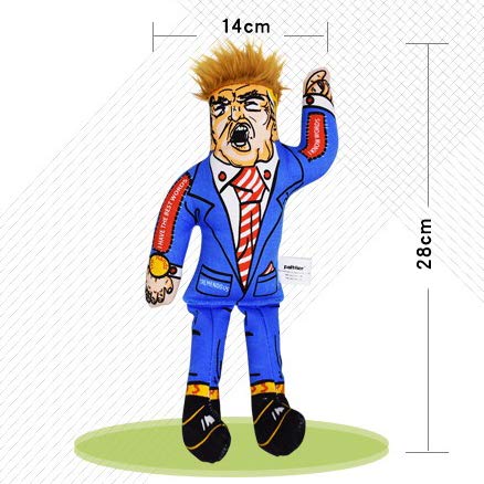 HOTOY Squeaky Dog Toys Dog Chew Toys Squeaky Toys Donald Trump Funny,Durable Canvas Dog Toy for Small and Medium Dogs | Free Storage Bag - PawsPlanet Australia