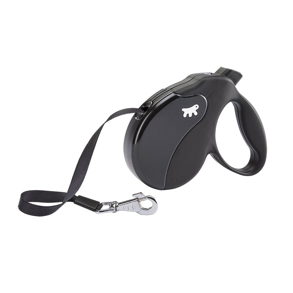 Ferplast dog leash for medium-sized dogs, retractable leash for dogs AMIGO TAPE M, extendable webbing, 5 m, max. 25 kg, black - PawsPlanet Australia