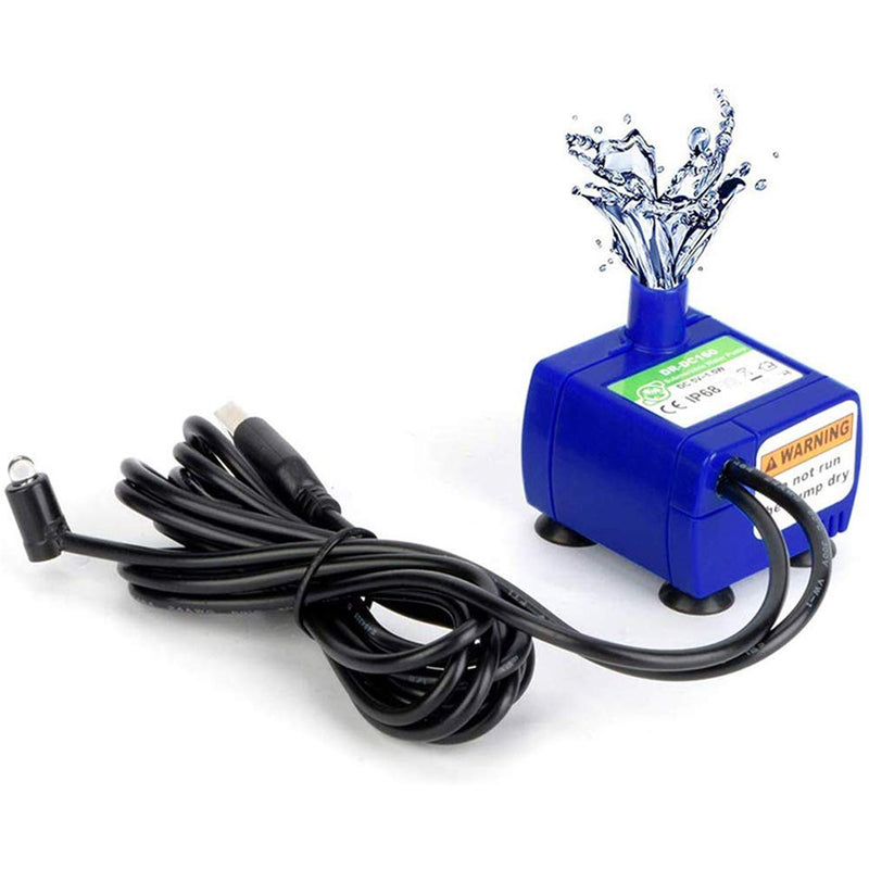 [Australia] - Touker Cat Fountain Pump Replacement, USB Powered Cat Water Fountain Pump with Led Lights, Replacement Pump for Veken Oyes Comsmart Beacon 80 Oz Wonder Creature 85 Oz Cat Fountain etc 