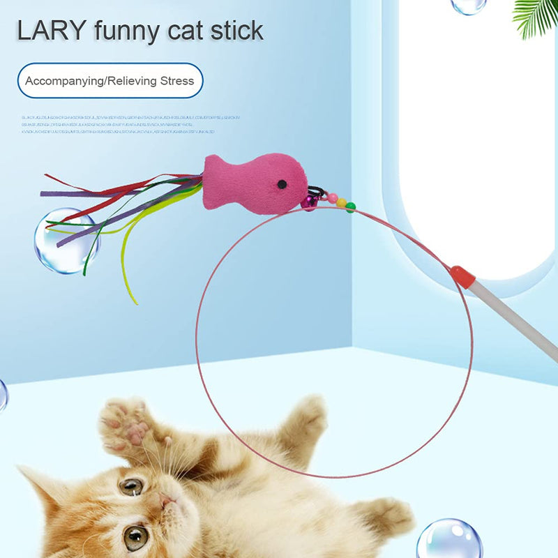 LARY Cat Toys for Indoor Cats, 7 PCS Cat Toys Variety Pack, Interactive Cat Toys for Indoor Cats and Dog Chase Catch, Kitten Toys, Including Rainbow Ball, Magic Wand Feather Toy, pet Training Toy. - PawsPlanet Australia